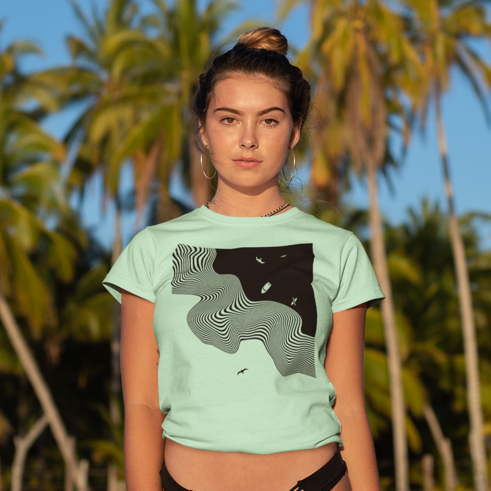 Coastline Graphic Tee T-shirt Tea Shirt Shoppe YS Mint