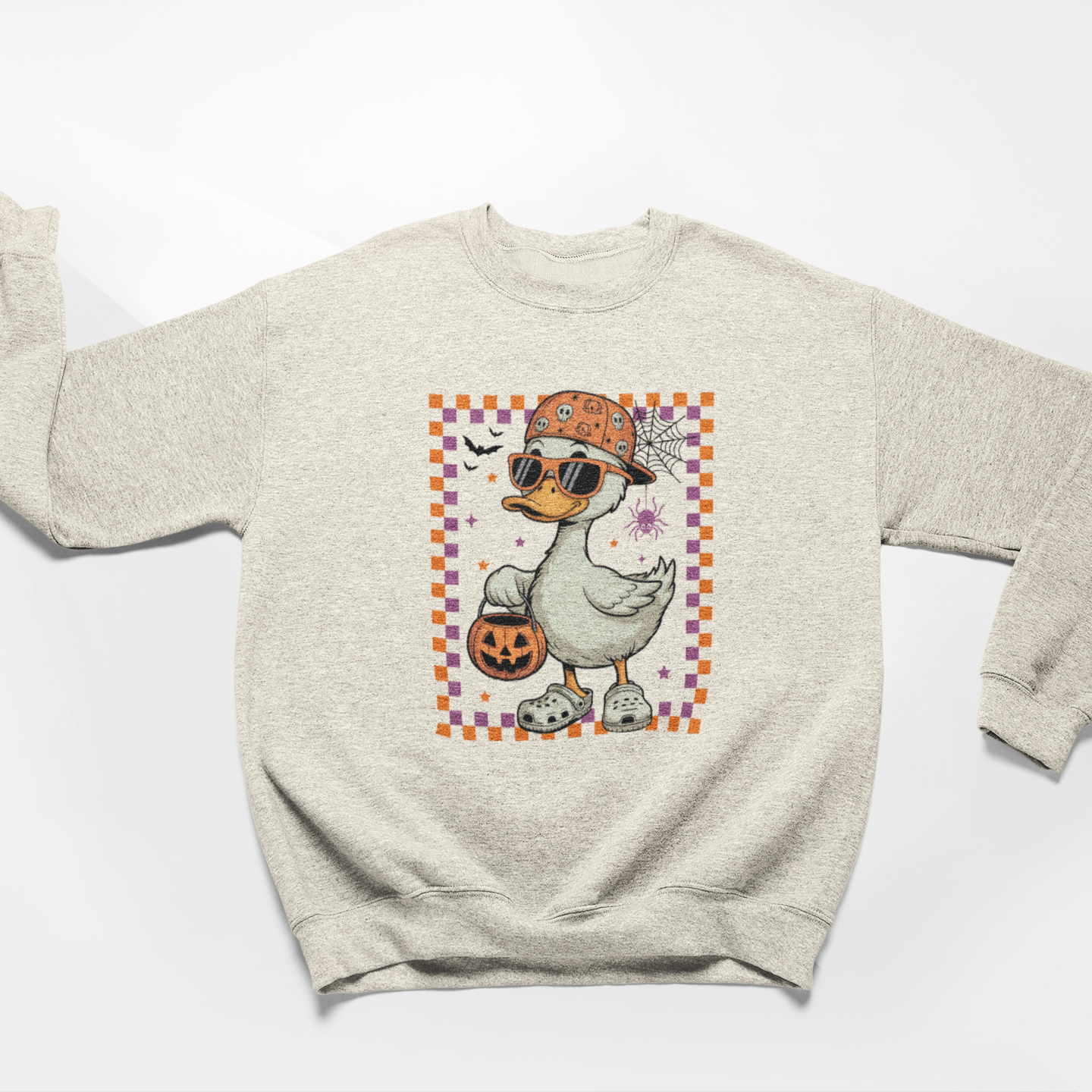 Duck or Treat Youth & Toddler Sweatshirt Youth Graphic Sweatshirt Tea Shirt Shoppe 2T Natural