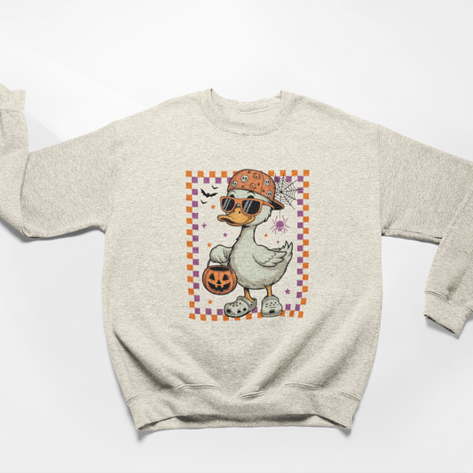 Duck or Treat Youth & Toddler Sweatshirt Youth Graphic Sweatshirt Tea Shirt Shoppe 2T Natural