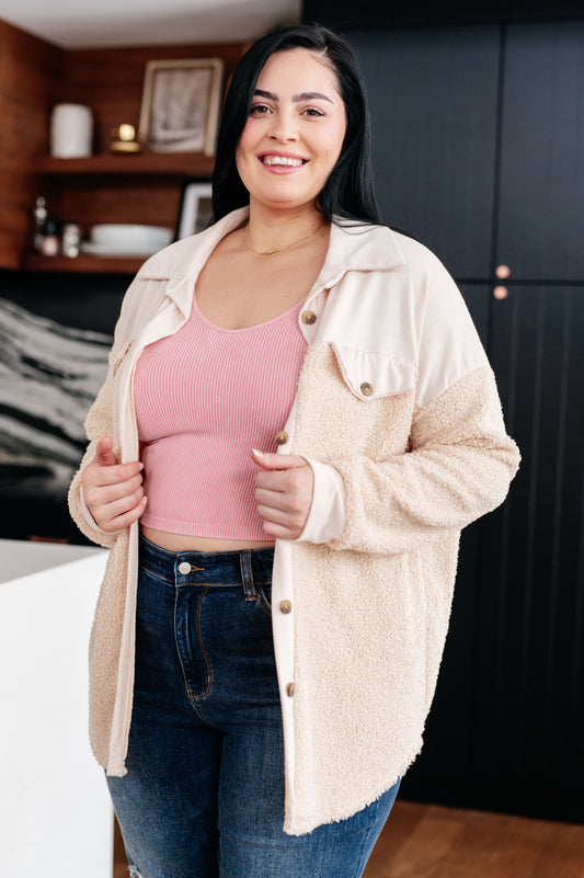 Endless Potential Sherpa Shacket in fleece – alternate view 2