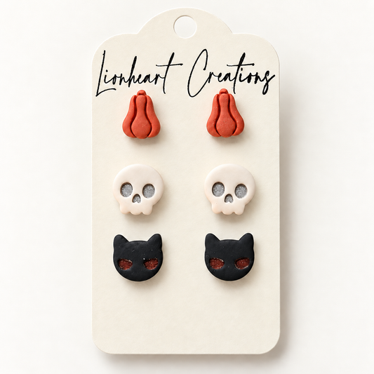 Fall Me Crazy Halloween 3-Pack Clay Earrings – alternate view 2