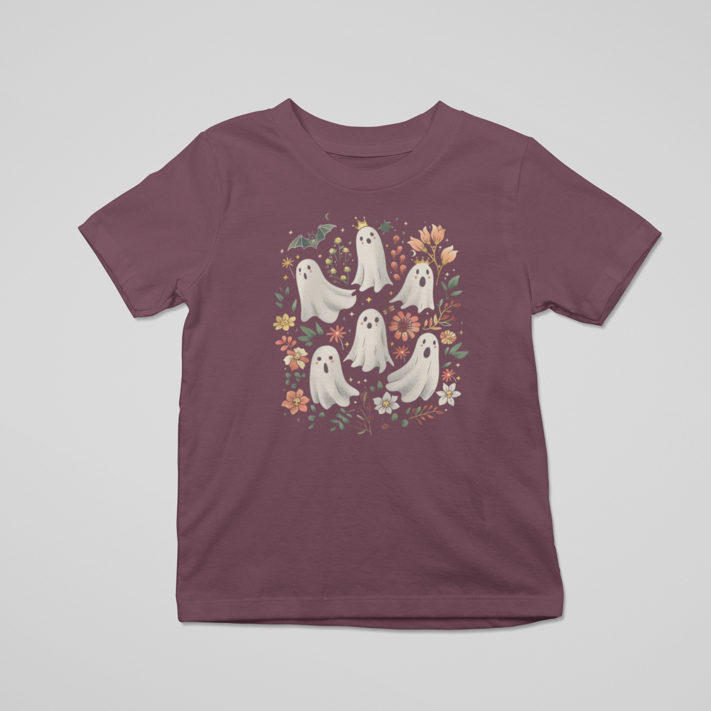 Ghost Garden Party Graphic Tee Youth Graphic Tee Tea Shirt Shoppe 2T Maroon