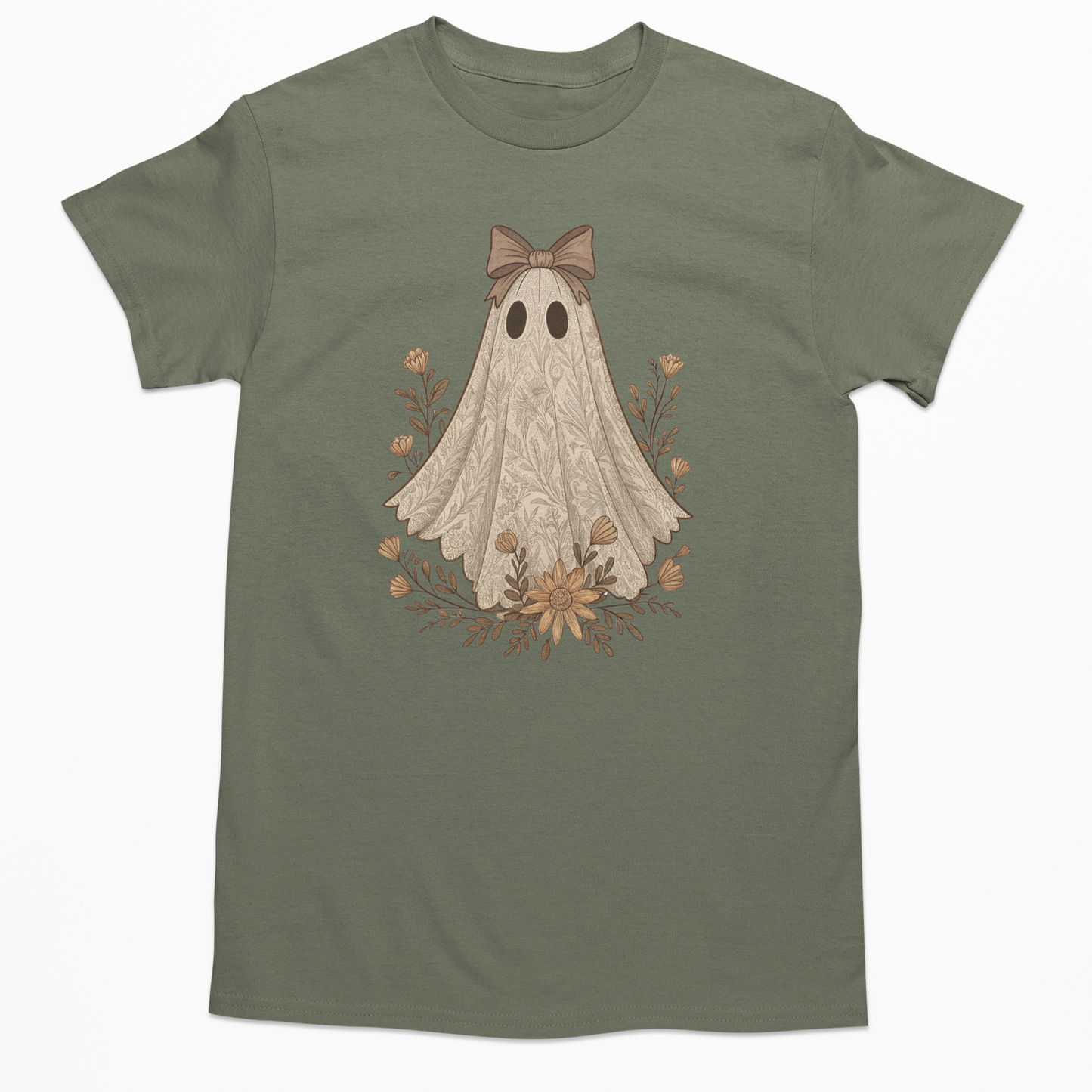 Boho Ghost Graphic Tee T-shirt Tea Shirt Shoppe YS Military Green