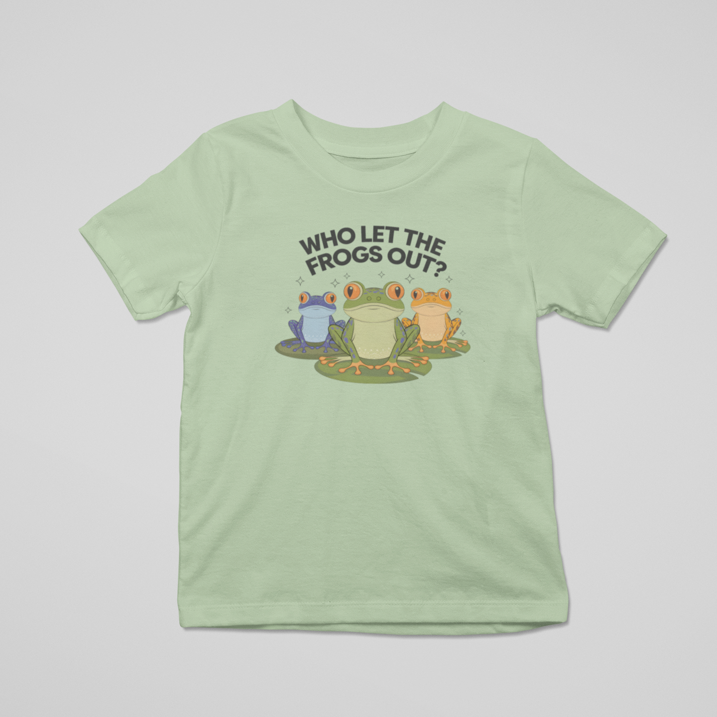 Who Let the Frogs Out Graphic Tee Youth Graphic Tee Tea Shirt Shoppe 2T Sage