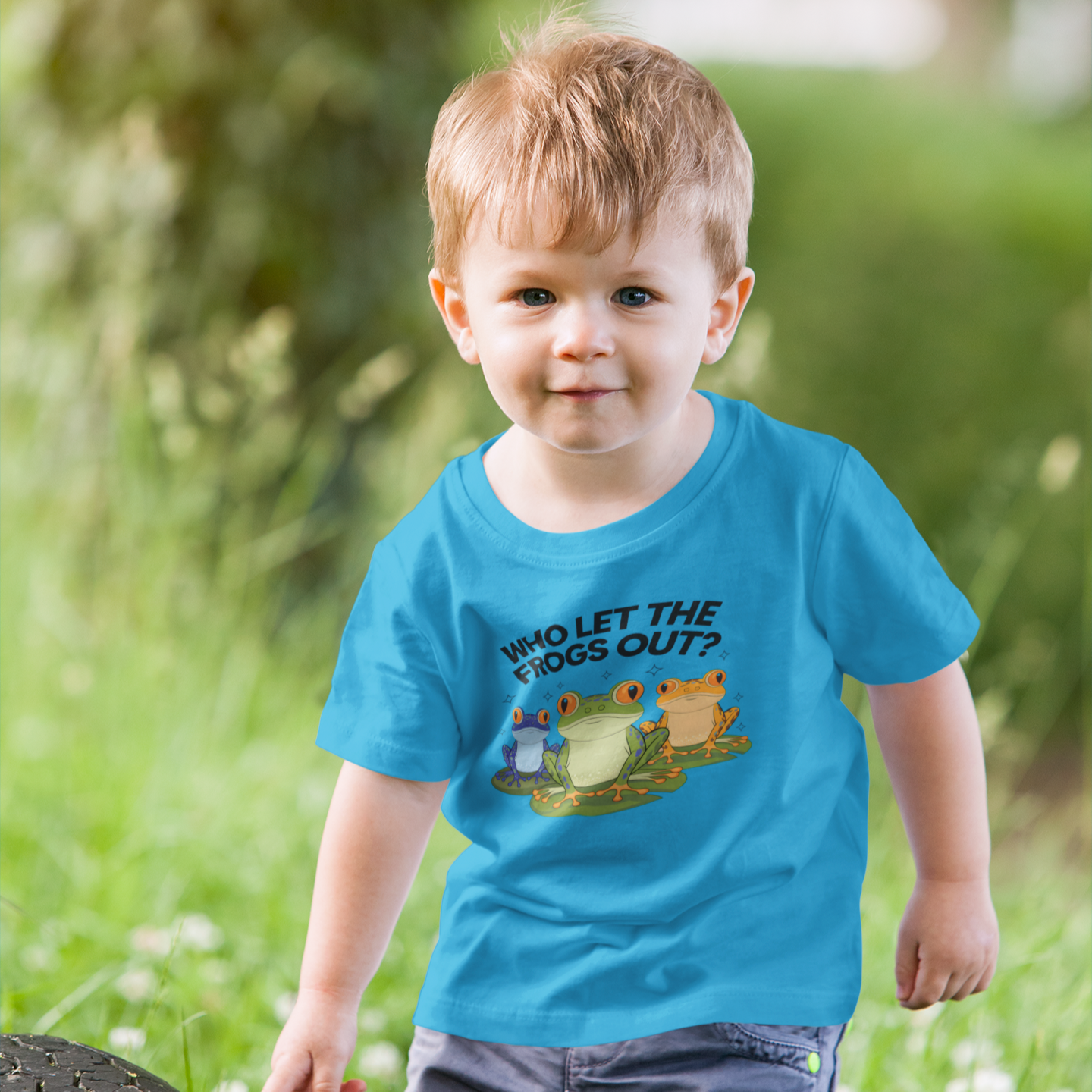 Who Let the Frogs Out Graphic Tee Youth Graphic Tee Tea Shirt Shoppe 2T Turquoise