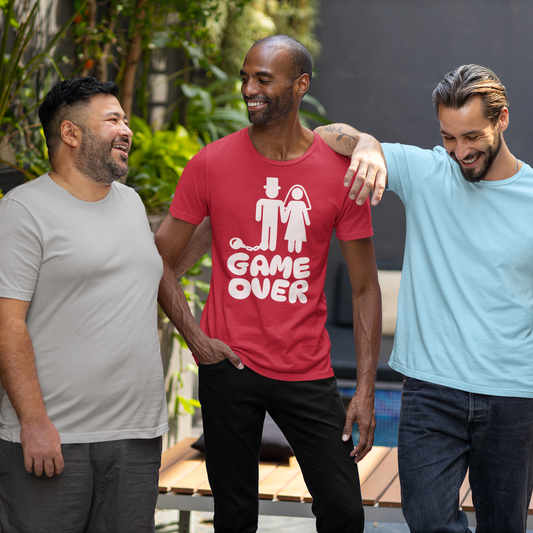 Game Over Groom Graphic Tee T-shirt Tea Shirt Shoppe S Red