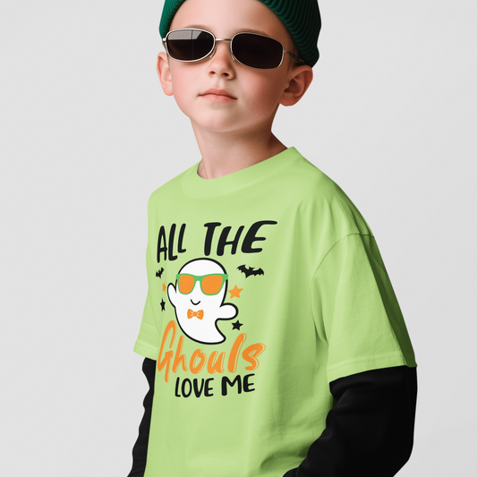 All The Ghouls Love Me Youth & Toddler Graphic Tee Youth Graphic Tee Tea Shirt Shoppe 2T Key Lime