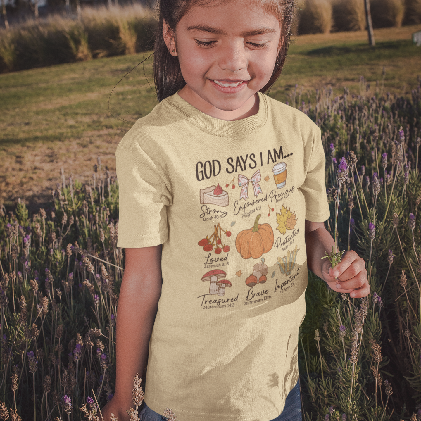 God Says I Am - Fall Edition Youth & Toddler Graphic Tee Youth Graphic Tee Tea Shirt Shoppe 2T Butter