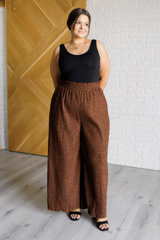 Harmony High Rise Wide Leg Pants in Brown – alternate view 2