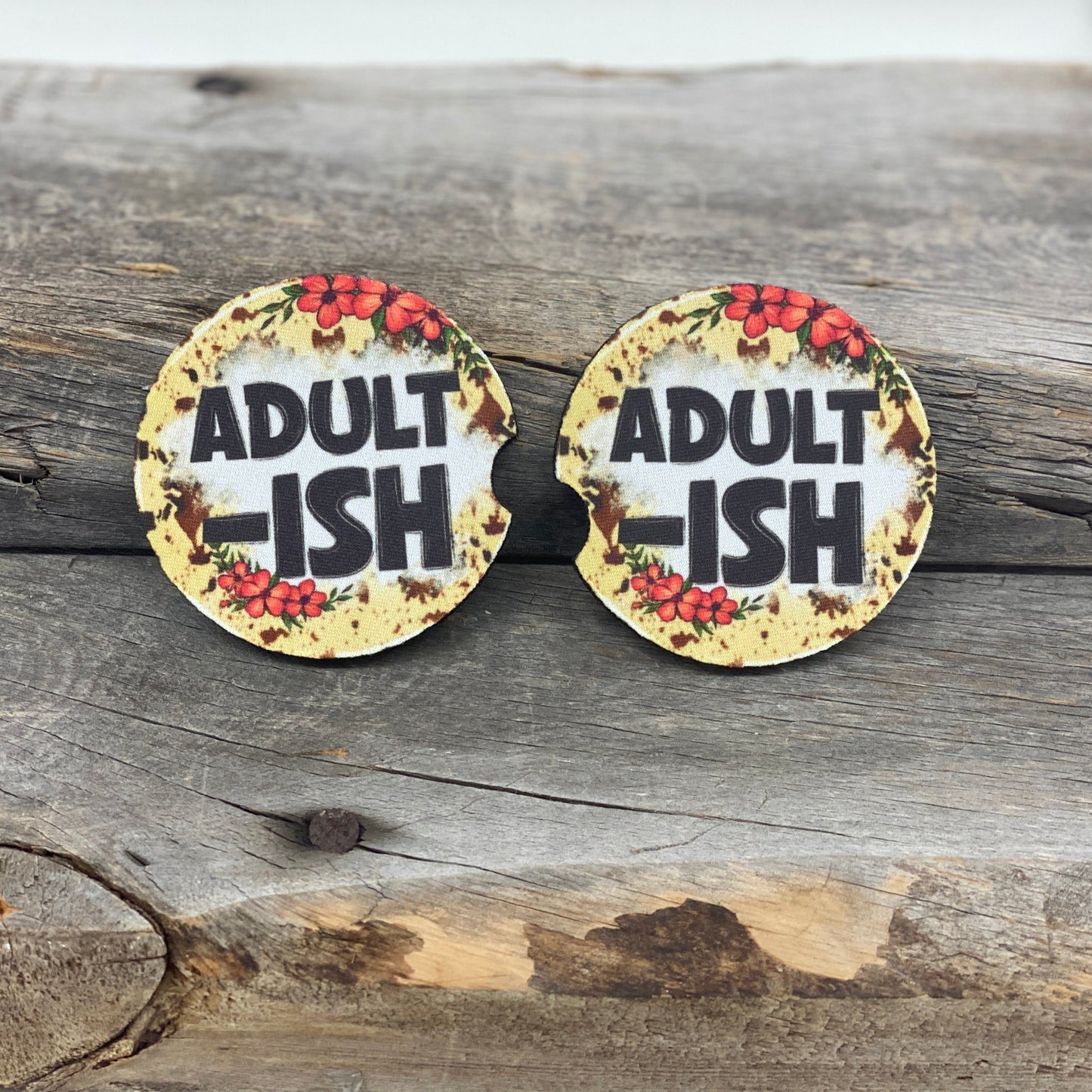 Adult-Ish Car Coasters Car Coaster Tea Shirt Shoppe