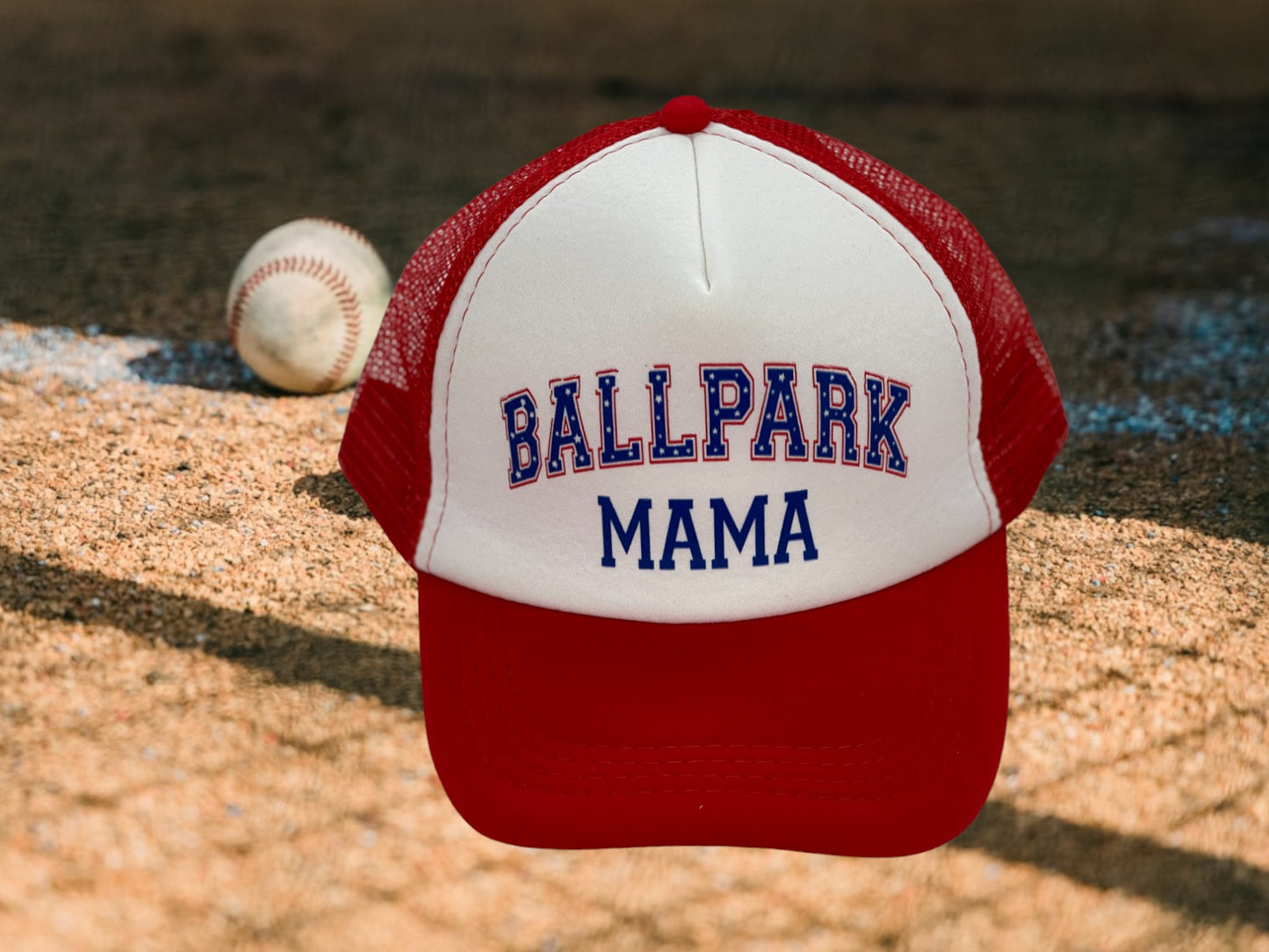 Ballpark Mama Trucker Hat Hats Tea Shirt Shoppe