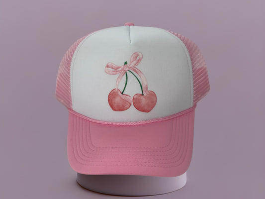 Coquette Cherry Trucker Hat Hats Tea Shirt Shoppe