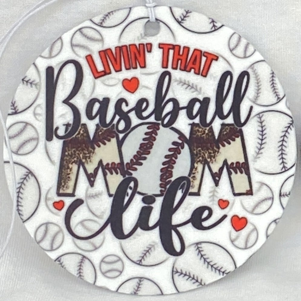 Livin' That Baseball Mom Life Car Freshener car freshie Tea Shirt Shoppe Unscented