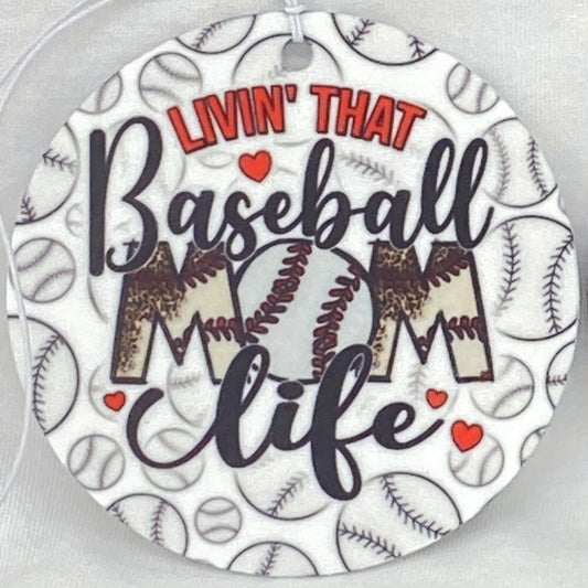 Livin' That Baseball Mom Life Car Freshener car freshie Tea Shirt Shoppe Unscented