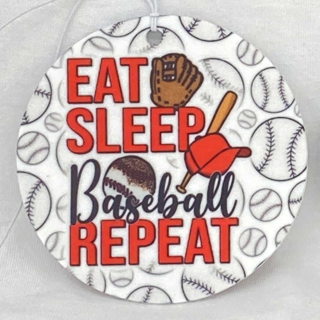 Eat Sleep Baseball Repeat Car Freshener car freshie Tea Shirt Shoppe