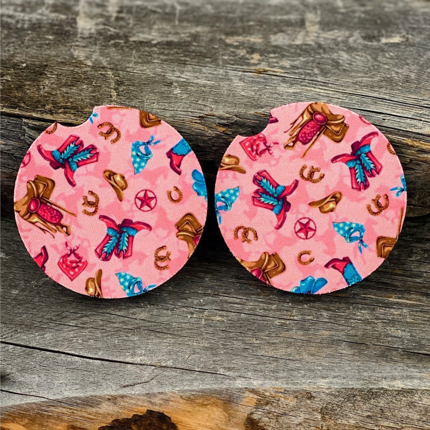 Pink Cowgirl Car Coasters Car Coaster Tea Shirt Shoppe