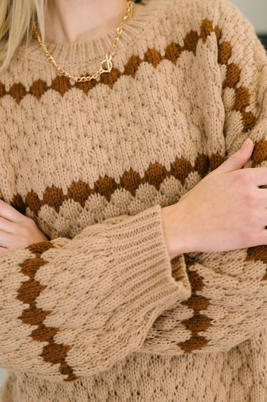 Ivy Lane Textured Sweater in Taupe – alternate view 2