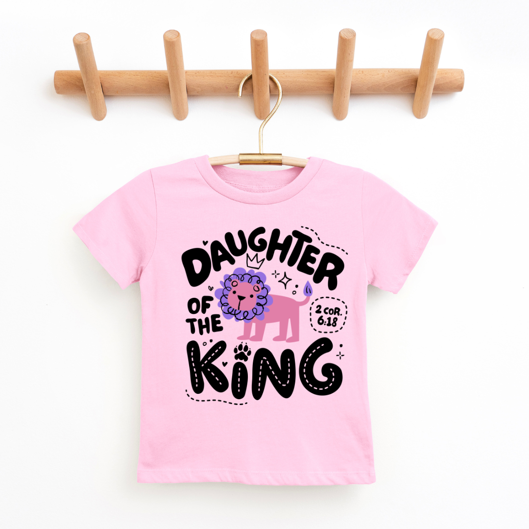 Daughter Of A King Youth & Toddler Graphic Tee Youth Graphic Tee Tea Shirt Shoppe 2T Pink