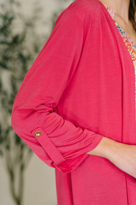 Lizzy Cardigan in Fuchsia – alternate view 2