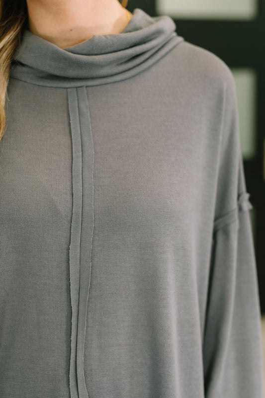 Metro Flow Center Seam Turtleneck in terry – alternate view 2