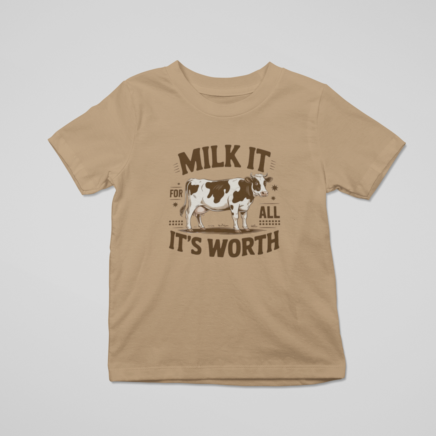 Milk It Graphic Tee Youth Graphic Tee Tea Shirt Shoppe 2T Coyote Brown