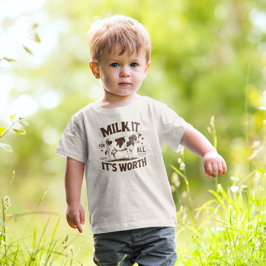 Milk It Graphic Tee Youth Graphic Tee Tea Shirt Shoppe 2T Natural