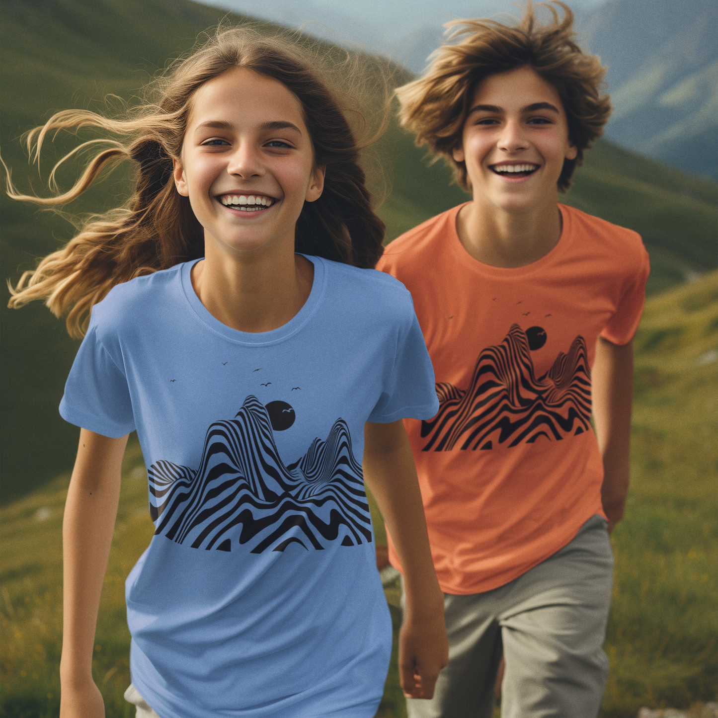 Mountain Range Graphic Tee T-shirt Tea Shirt Shoppe YS Iris