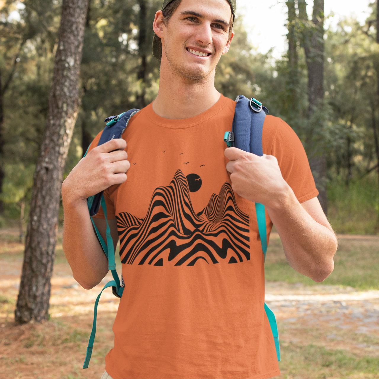 Mountain Range Graphic Tee T-shirt Tea Shirt Shoppe YS Orange