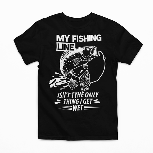 My Fishing Line Graphic Tee Mens T-shirt Tea Shirt Shoppe S Black