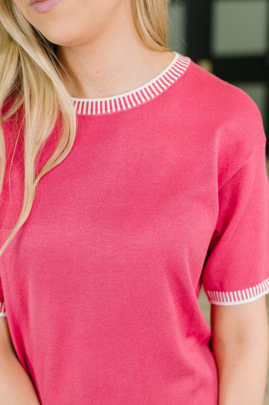 My, Oh, My Trim Detail Top in knit – alternate view 2