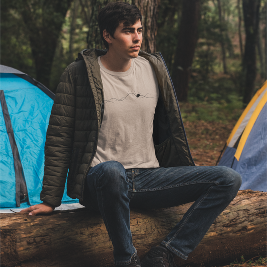 Minimal Mountains Graphic Tee T-shirt Tea Shirt Shoppe S Sand