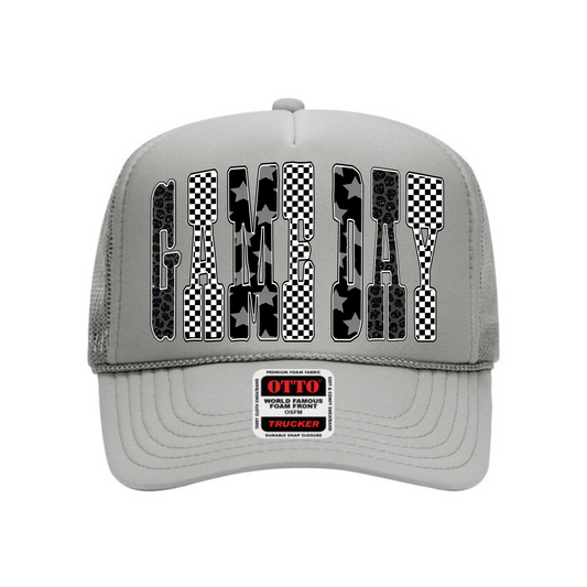 Game Day Pattern Trucker Hat Hat Tea-Shirt Shoppe