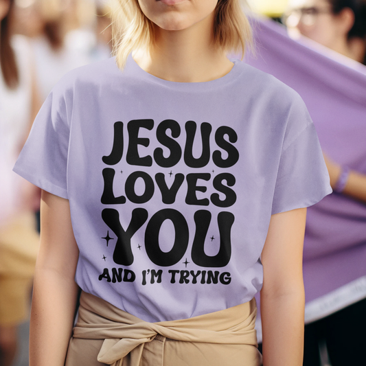 Trying My Best Graphic Tee T-shirt Tea Shirt Shoppe S Orchid