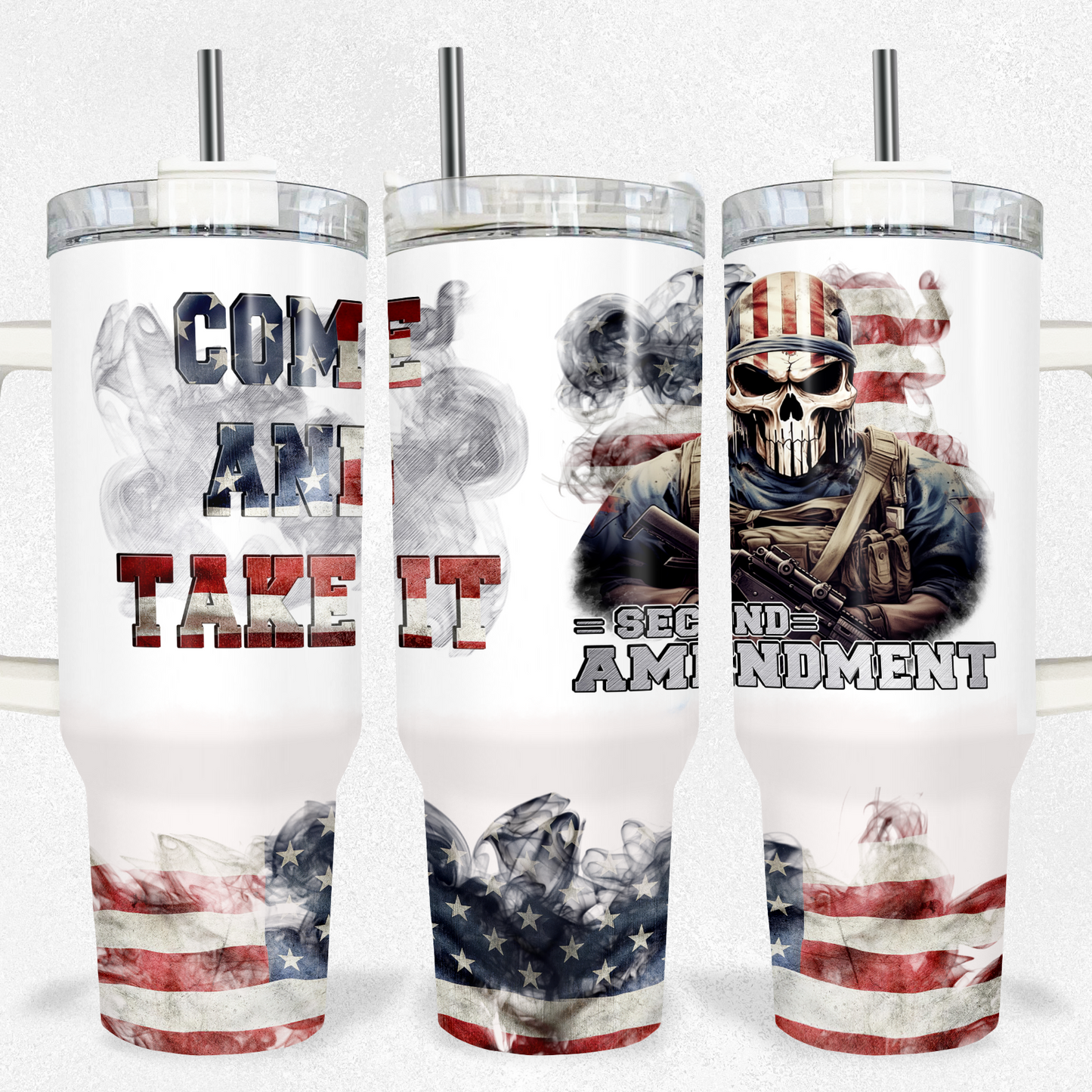Come And Take It Patriotic Tumbler 40oz Tumbler Tea-Shirt Shoppe