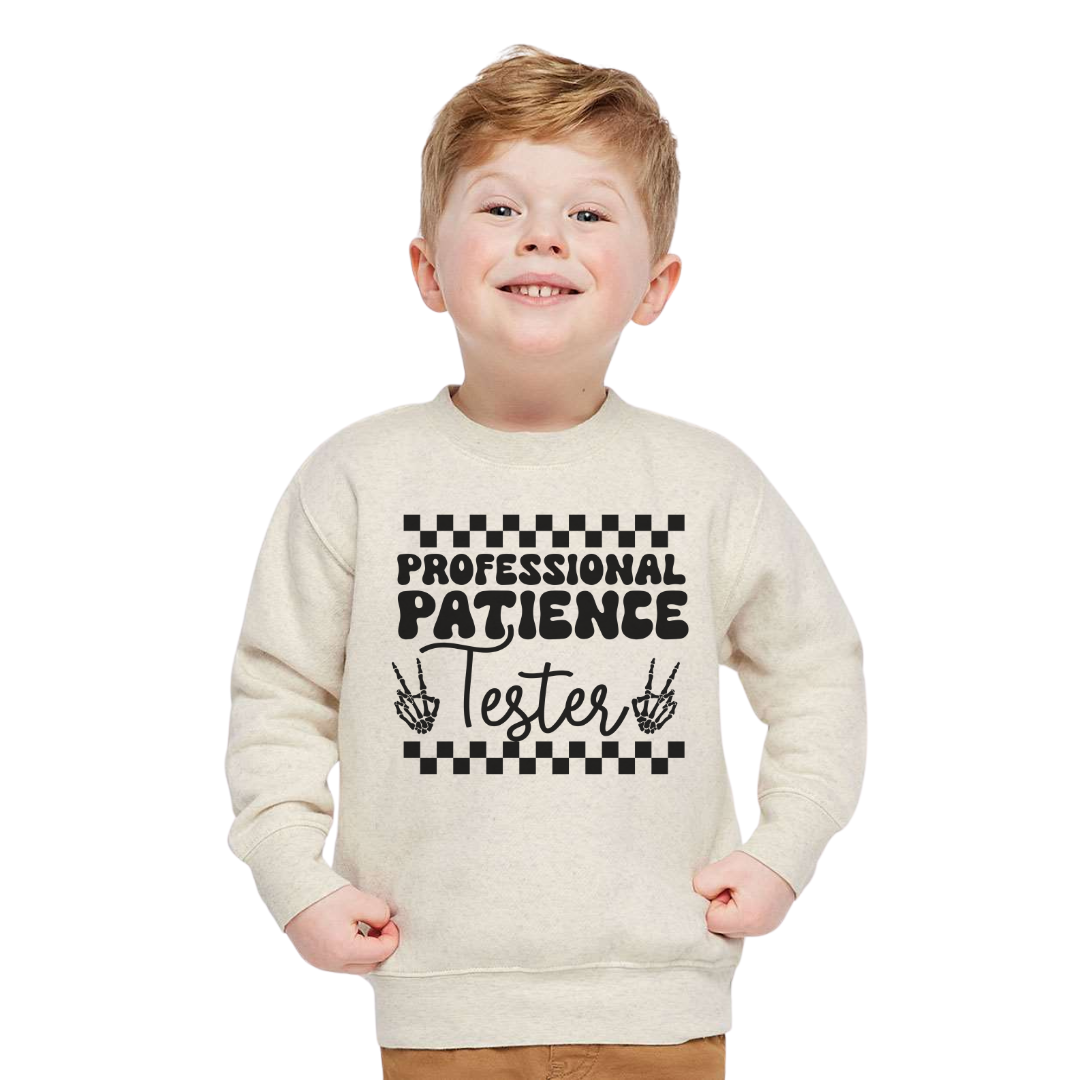 Proffessional Patience Tester Youth & Toddler Sweatshirt Youth Graphic Tee Tea Shirt Shoppe 2T Natural