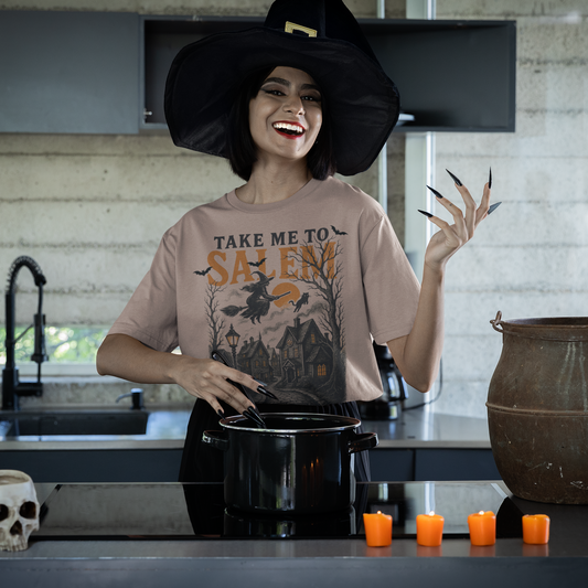Take Me To Salem Graphic Tee T-shirt Tea Shirt Shoppe S Brown Savana