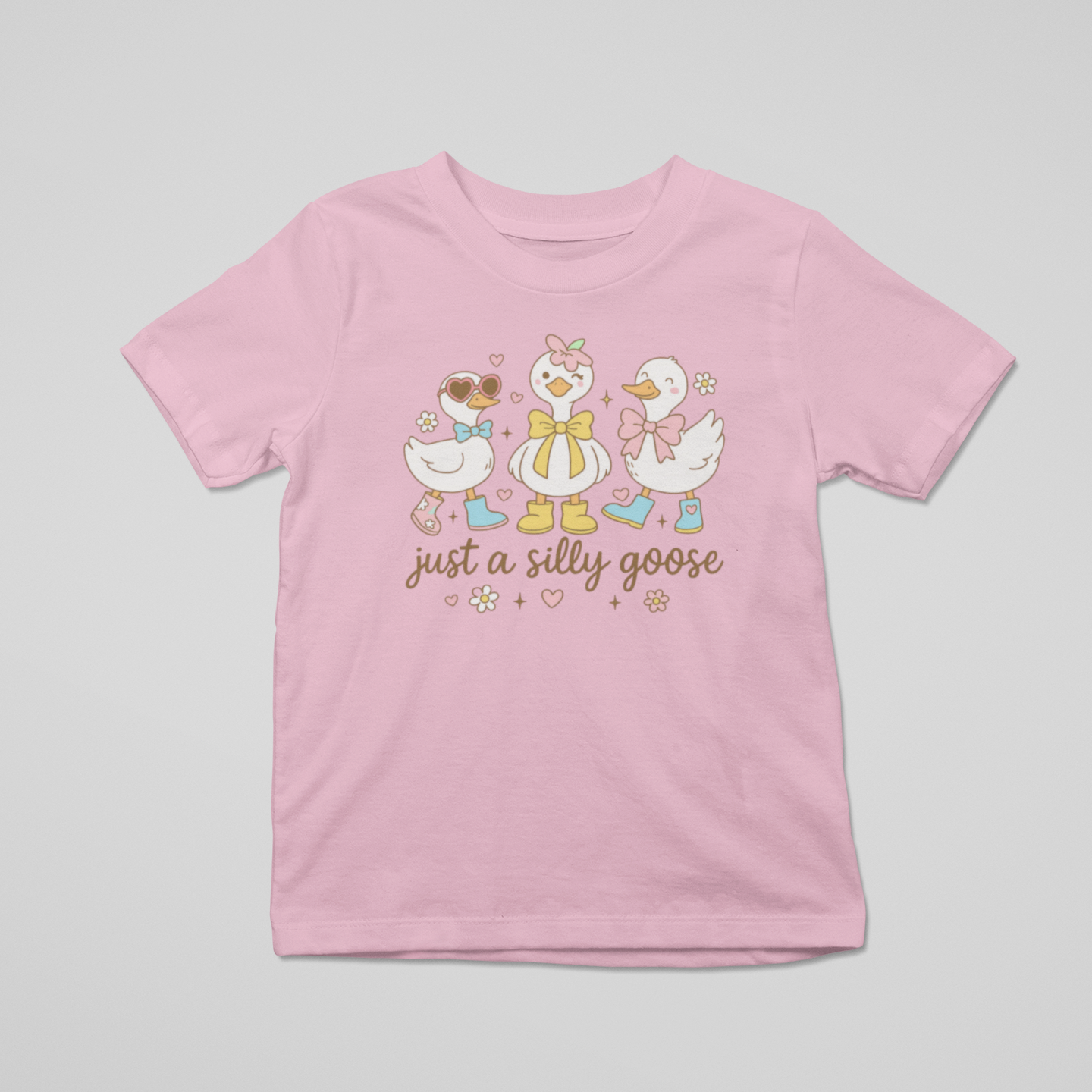 Just a Silly Goose Graphic Tee Youth Graphic Tee Tea Shirt Shoppe 2T Pink