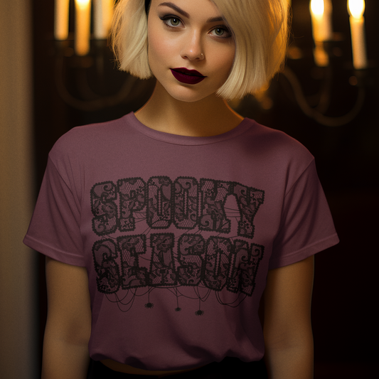 Spooky Season Graphic Tee T-shirt Tea Shirt Shoppe YS Maroon