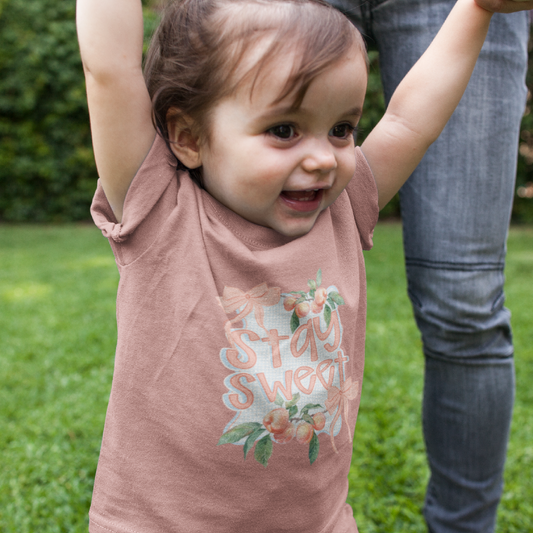 Stay Sweet Peach Graphic Tee Youth Graphic Tee Tea Shirt Shoppe 2T Mauvelous