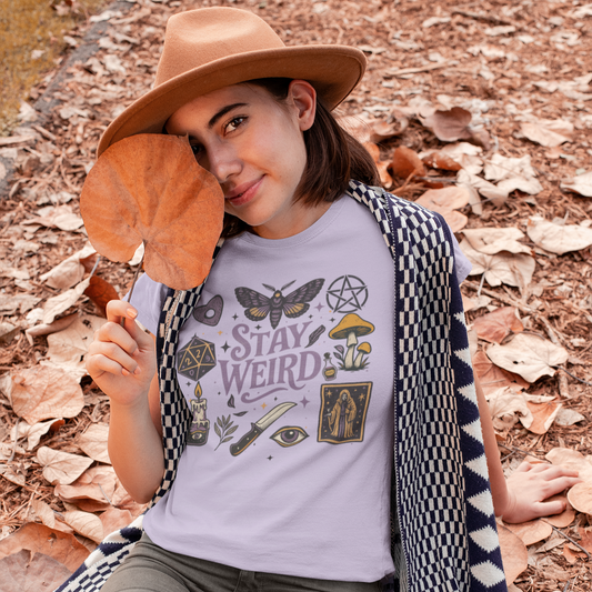 Stay Weird Magic Graphic Tee T-shirt Tea Shirt Shoppe S Orchid