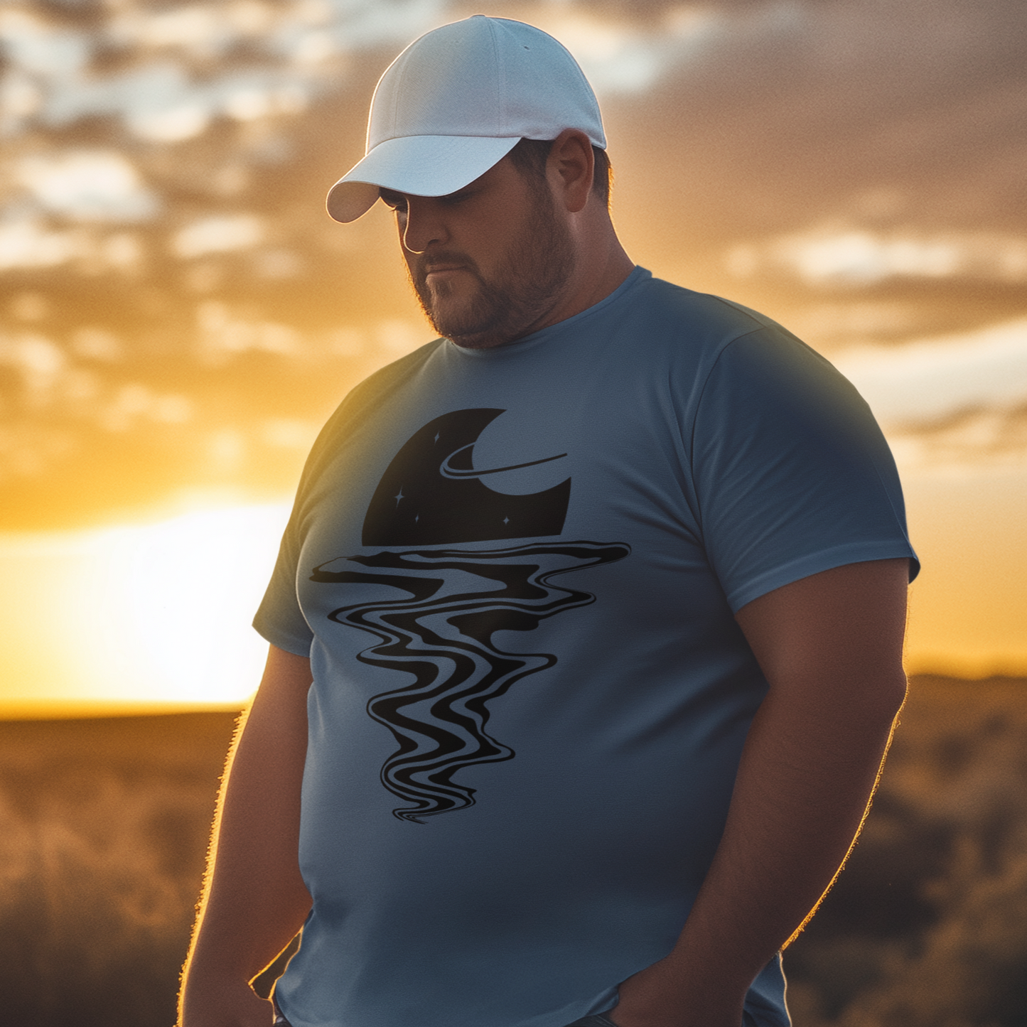 Sunset Graphic Tee T-shirt Tea Shirt Shoppe YS Indigo