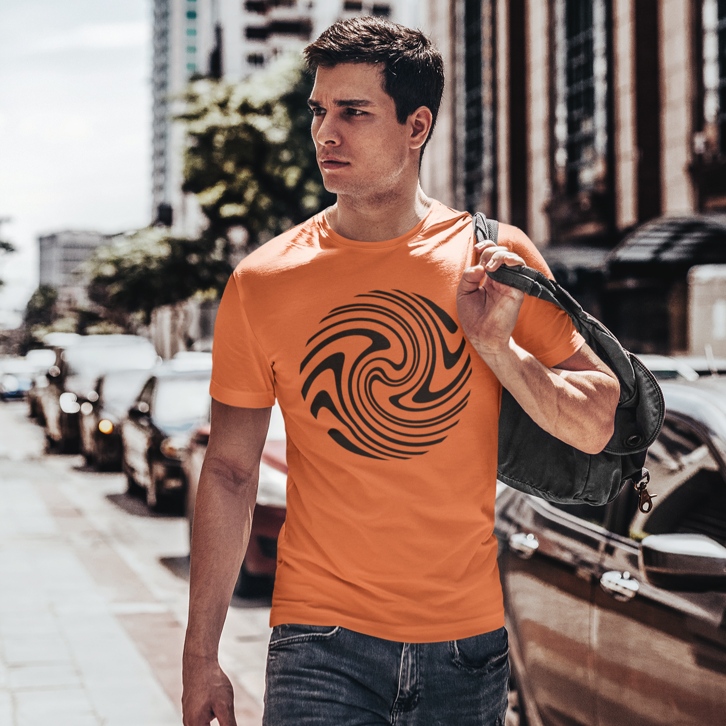 Swirl Graphic Tee T-shirt Tea Shirt Shoppe YS Orange