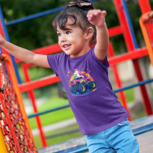 Unicorn Monster Jam Toddler Graphic Tee Youth Graphic Tee Tea Shirt Shoppe 2T Team Purple