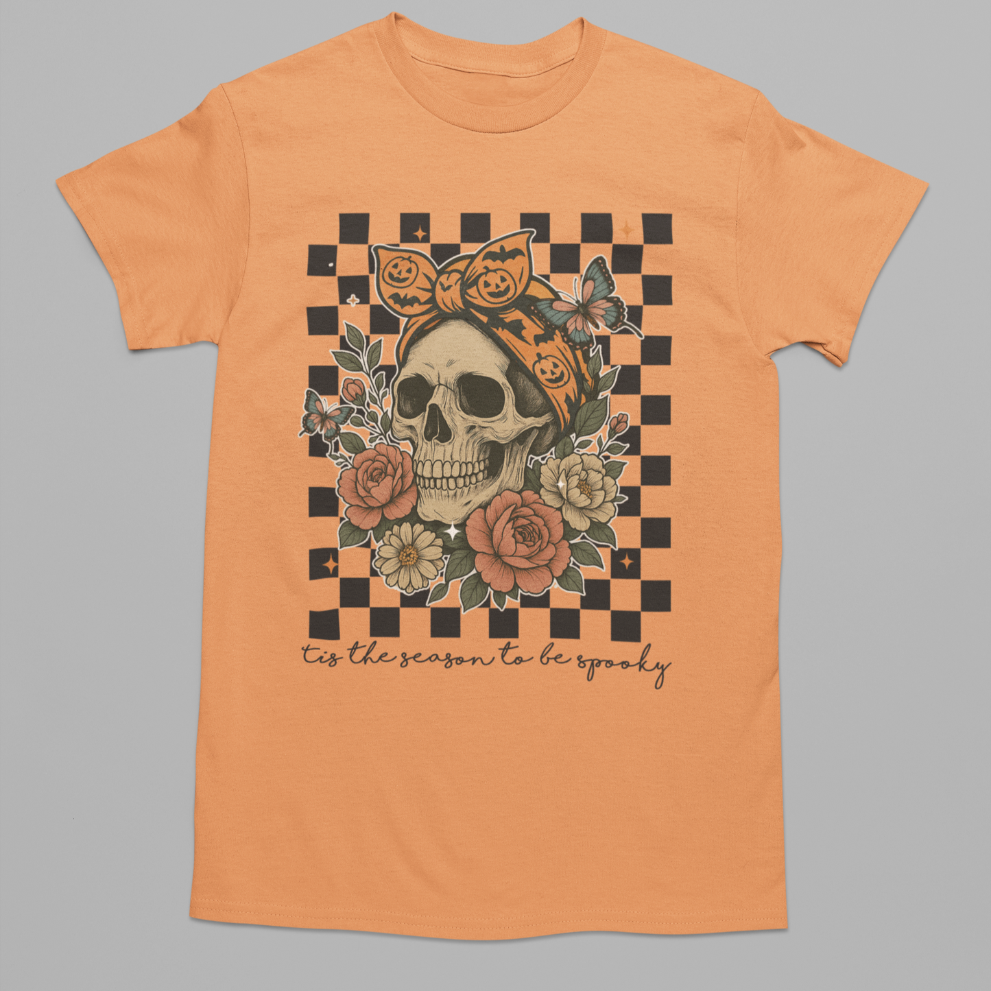 Tis the Season to Be Spooky Graphic Tee T-shirt Tea Shirt Shoppe S Tangerine