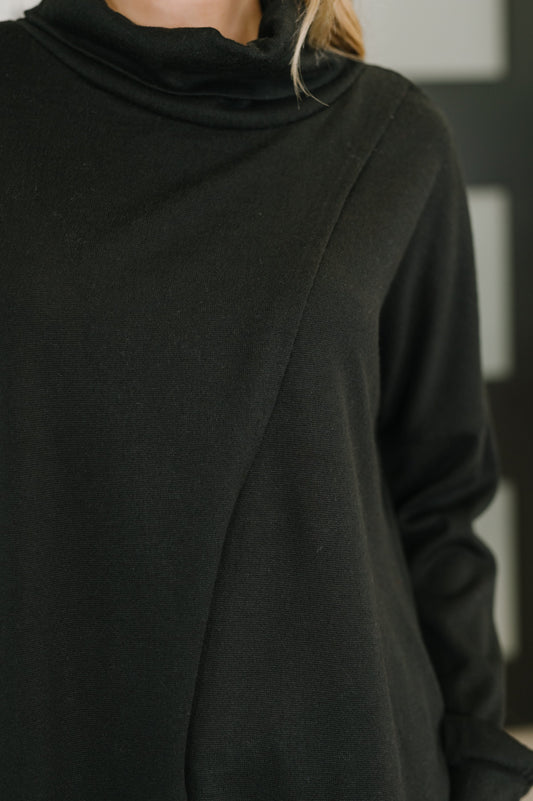 Travel City Scape Turtle Neck Tunic in Black, knit – alternate view 2