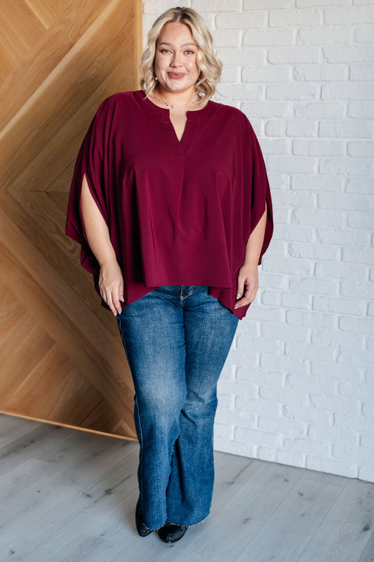 Universal Philosophy Blouse in Wine – alternate view 2