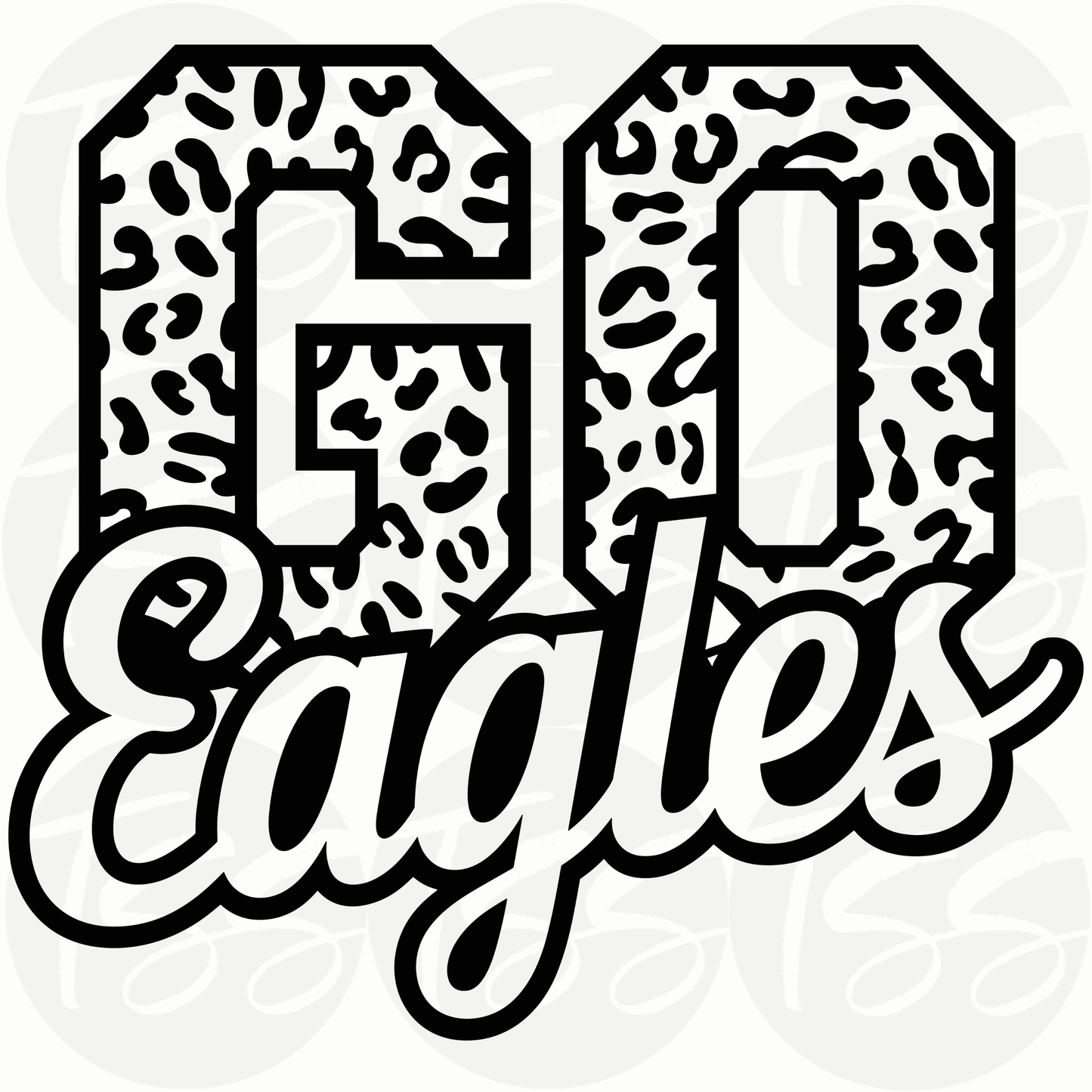Go Eagles Leopard Custom Full Color Ready For Press DTF Print Transfer, Direct To Film