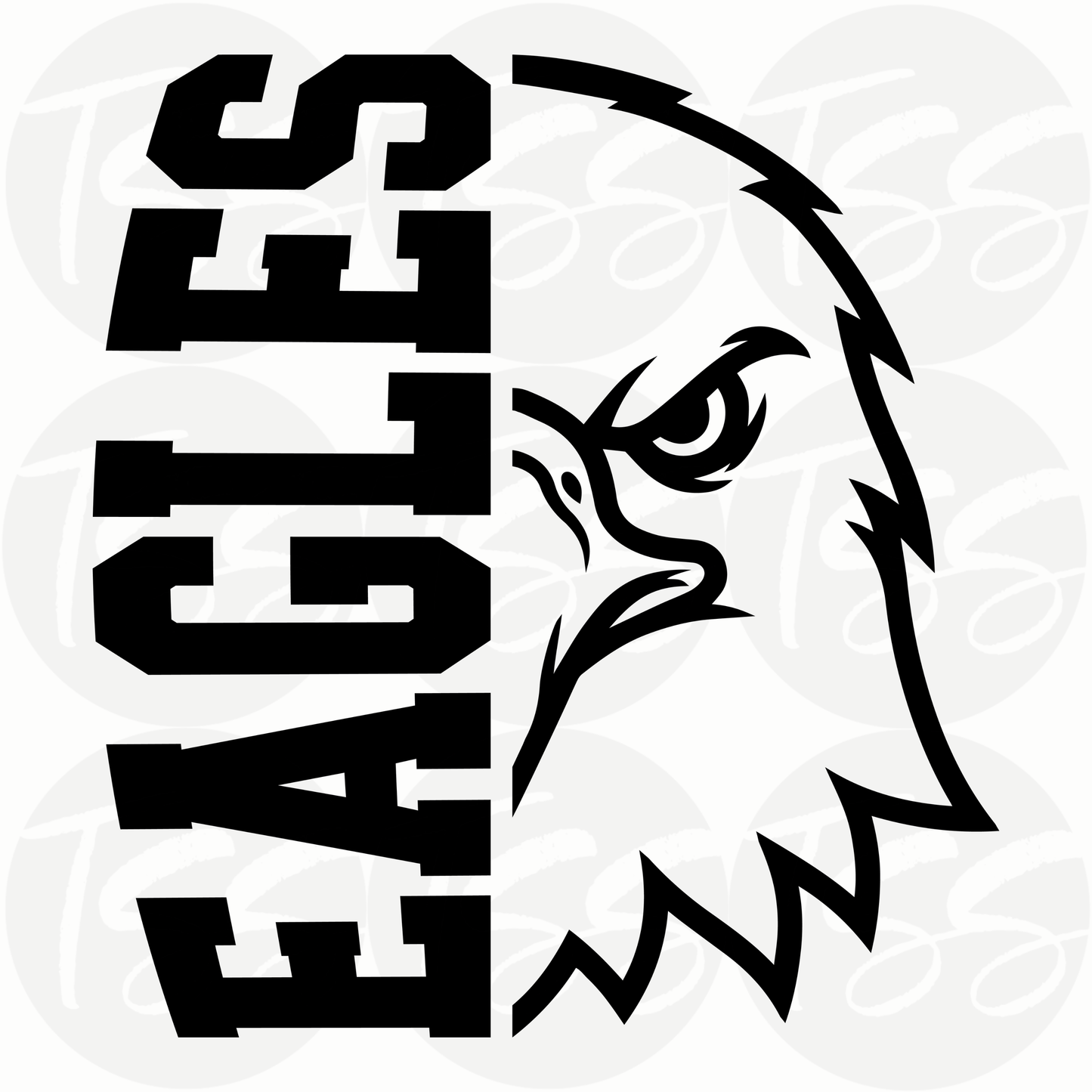 Fierce Eagle Split Custom Full Color Ready For Press DTF Print Transfer, Direct To Film