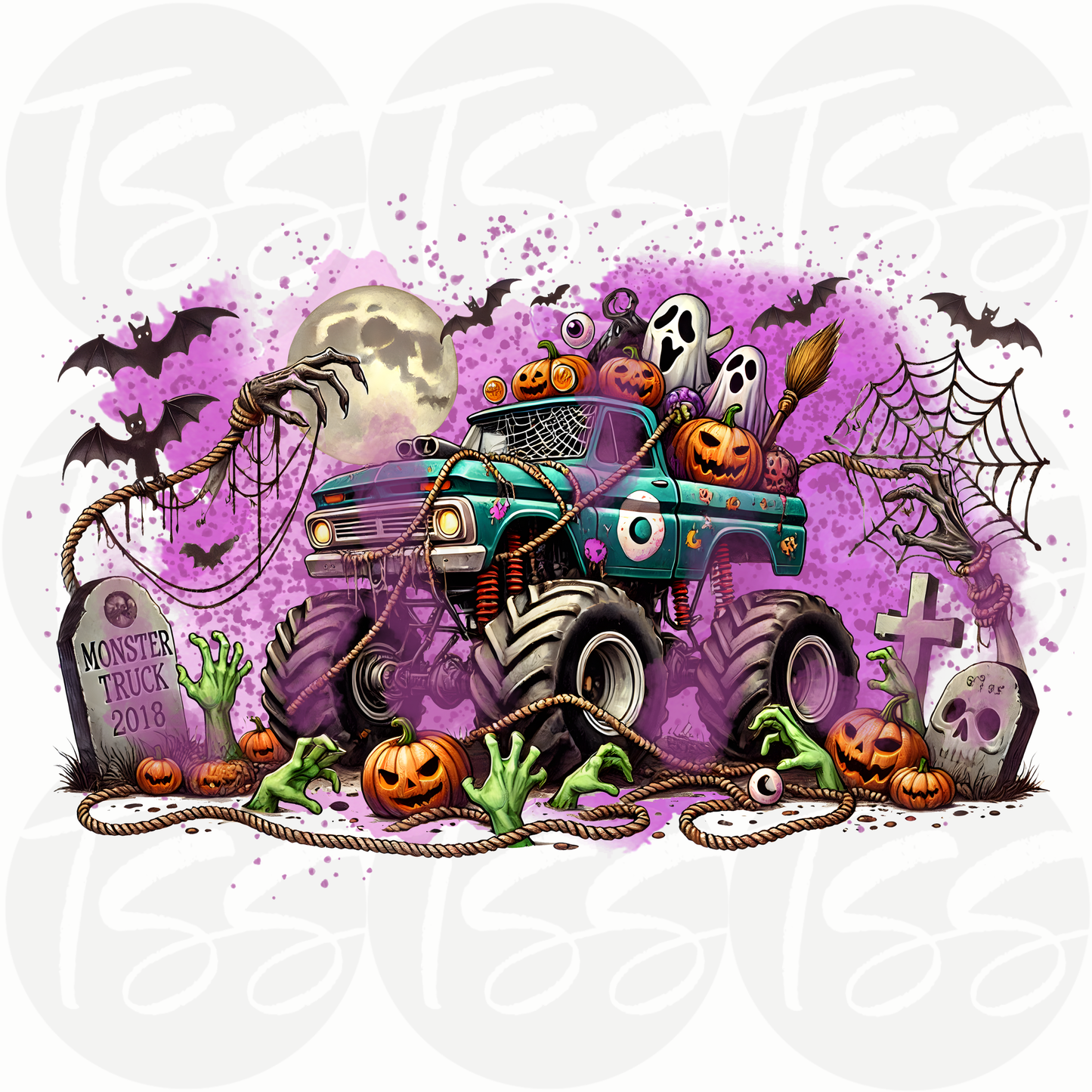 Monster Truck Mash Up Custom Full Color Ready For Press DTF Print Transfer, Direct To Film