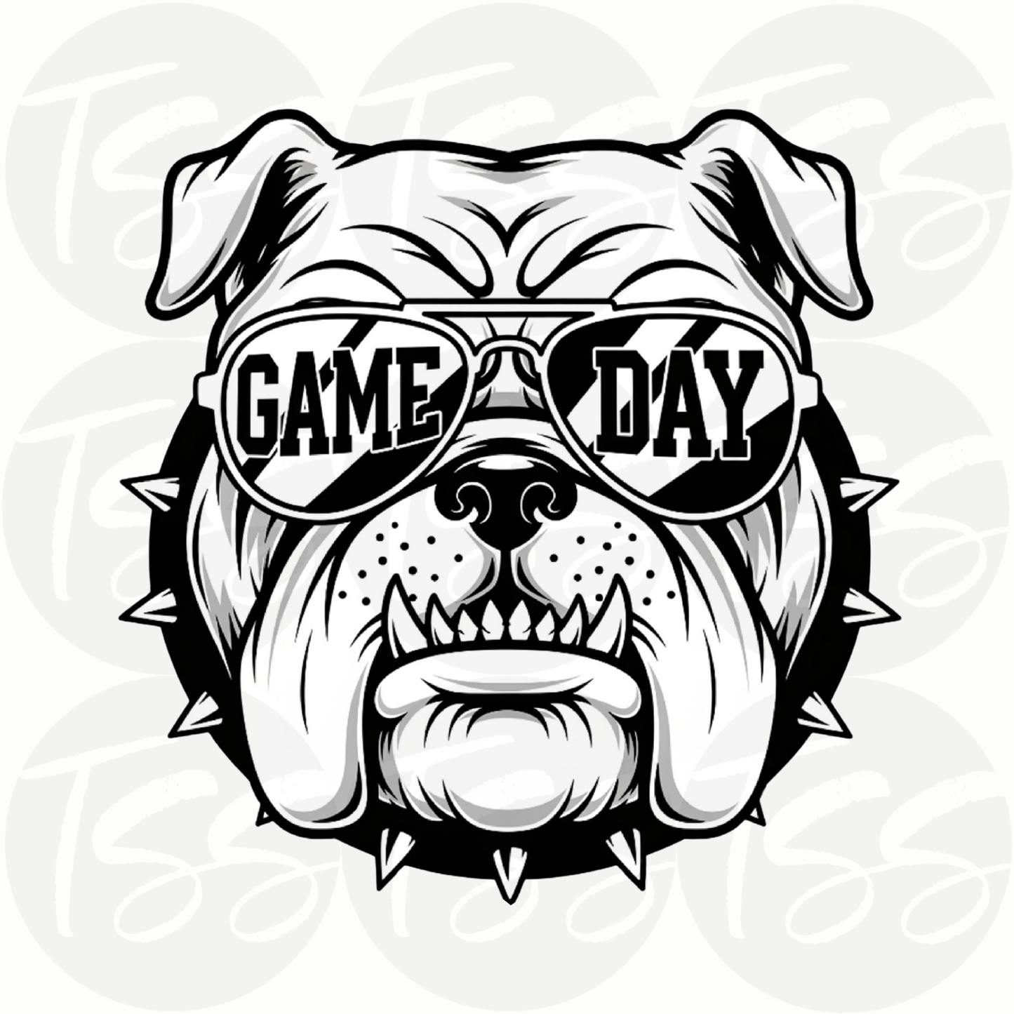 Bulldog Game Day Shades Custom Full Color Ready For Press DTF Print Transfer, Direct To Film